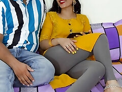 Indian marvelous girl Priya seduced stepbrother by seeing adult film with him