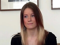 A pretty hungarian gal with taut fit body does a casting