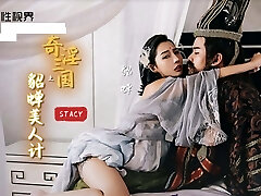 Chinese Girl with big wonderful tits sucks a big dick very deep and fucks doggy style with cum