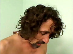 Nasty chick in black leggings assfucked by two cocks