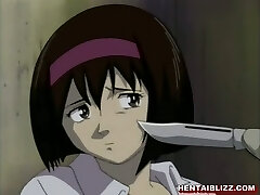 Cute hentai gets fingered and pussy smashed by bandit in the