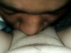 Brunette with foot fetish rubs big dick with her feet in Pov