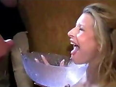 Massive jizz shot in bowl