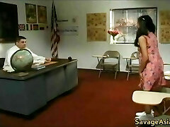 Asain cum muncher gets double penetrated