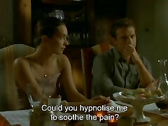 Perverted honies in flogging threesome sex