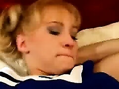 Cute Towheaded Cheerleader Dishes Out Cute Towheaded Cheerleader Dishes Out