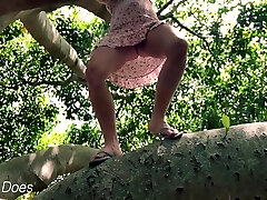 Wife Saw A Tree And Had To Climb It But Forgot Her Underpants
