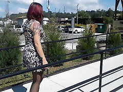 Short dress black pantyhose