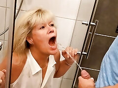 German mature Housewife fucks younger guy and caught from hubby
