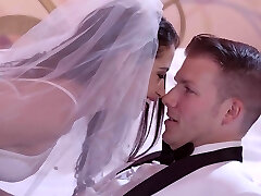 Horny slim bride with small mounds Avi Love is into jerking fuck-stick of her groom