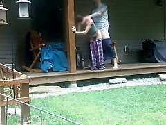 Neighbors CAUGHT having romp!!! They saw me watching and recording!