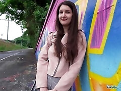 Public Agent - very cute school Teen art student with natural tits examines a big dick outdoors