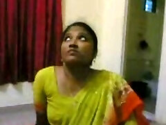 Lewd first-timer Indian housewife flashes her ugly natural titties