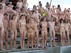 Naked on stadium