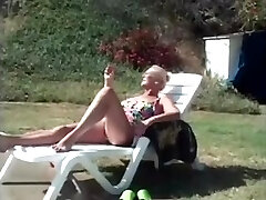 Grandma Anastasia get 2 hard-ons beside pool Grandma Anastasia get 2 hard-ons beside pool