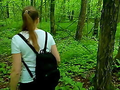 Shy student girl helped me cum and demonstrated her naughty talents! Risky blowjob and hand-job in the forest with birds singing! Active by Nata Sweet