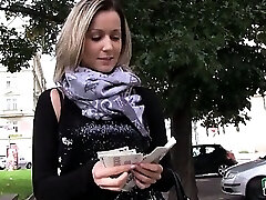 Czech slut Blanka flashes her good-sized tits