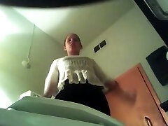 Snooping on hot chicks in the public restroom and that dame is amazing