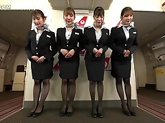 Japanese Babe with uniform,underwear,complete nudity straddling pussy airline 17 tight man flight P01