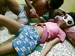 Oral Job and fingering with slim skinny Indian stepsister.