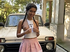 Tough sex with stepsister in fishnet pantyhose