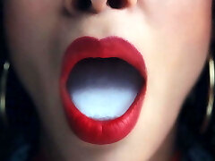 Ebony mouth full of testicles Ebony mouth full of testicles