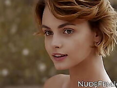 Gorgeous redhead teases with her natural tits and tender pussy Gorgeous redhead teases with her natural tits and tender pussy