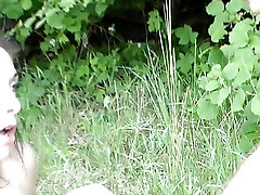 Dark haired German beauty pleasing 2 old cocks outdoors Dark haired German beauty pleasing 2 old cocks outdoors