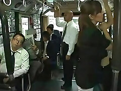 Asian bukkake in a public bus Asian bukkake in a public bus