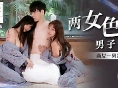 Surprise Threeway FFM with 2 Horny Asian Teens and Gets an Epic Creampie