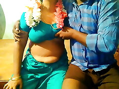 tamil Jasmine flower aunty pressing big bosoms