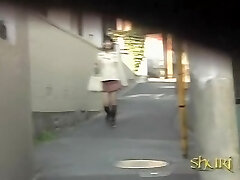 Public sharking of a super-cute Japanese babe in a narrow street
