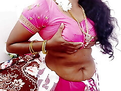 Indian telugu luxurious saxy saree housewife self...