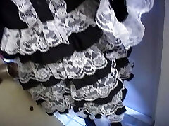 Sexy Japanese maid got her face covered with jizm