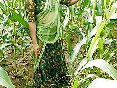 Desi Indian sister-in-law liked Jiju's black thick pipe in the corn area and got pulverized
