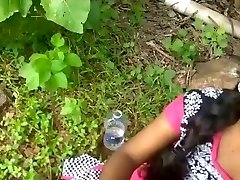 College girl plumbing outdoor with her professor