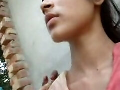 Beautiful and petite Indian college girl getting seduced for sex