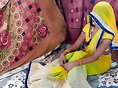 Indian Super Hot Newly Married Couple Fuckfest In Yellow Saree Clear Hindi Audio Desi Movie