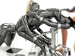 Dominatrixes in Hard Bondage Chained to Cootchie 3D BDSM Animation