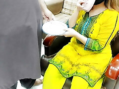 Desi Office Madam Drinking Ball Butter With Coffee Of Office Fellow With Hindi Audio