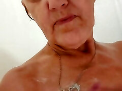 Mature Granny Taking a Sizzling Shower