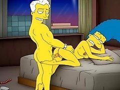 Cartone animato Porno Simpson Porno mamma Marge si sono