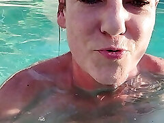 Swimming naked in the pool, couldn't finish! Dropped my phone in the water!