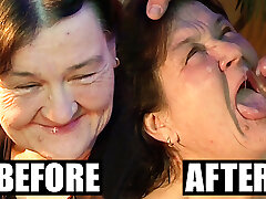 Very old grannie didn't know cum on her face Very old grannie didn't know cum on her face