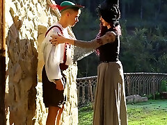 Dirty mature gives a blowjob and gets boinked rigid in doggystyle