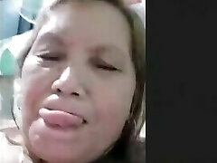 filipina granny frolicking with her nipple while i stroke my meatpipe on skype