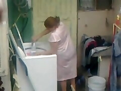 Spying Neighbour - Mature Ass Washing - Butt Hidden Cam