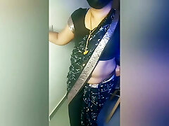 Amma's Black Saree Hip and Navel Allurement Amma's Black Saree Hip and Navel Allurement