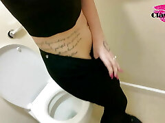 Classy recording Herself piss in public toilets
