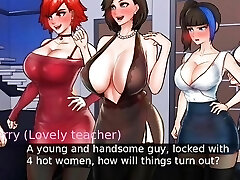 Confined With Goddesses Cap 4 - Party With 4 Sexy Girls And Huge Tits Of A Milf